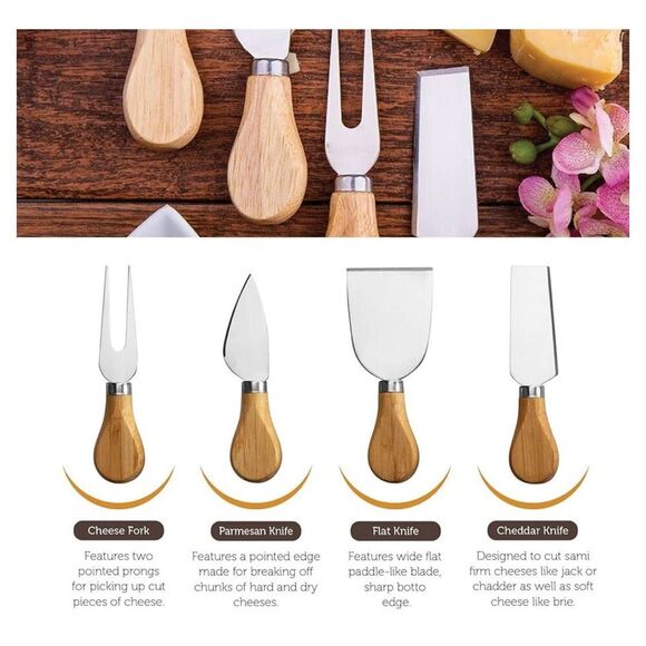 NEW Charcuterie Board Bamboo Cheese Board Gift Set - Picture 8 of 9